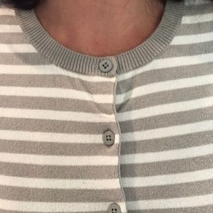 Striped soft button down sweater.